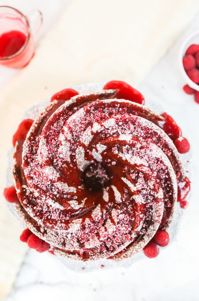 White Chocolate Raspberry Bundt Cake