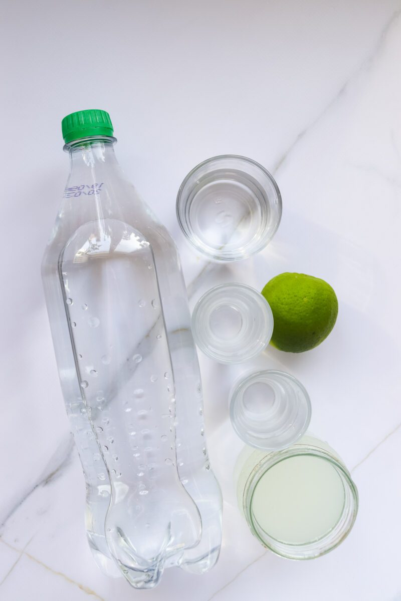 Margarita glass with a slushy margarita inside