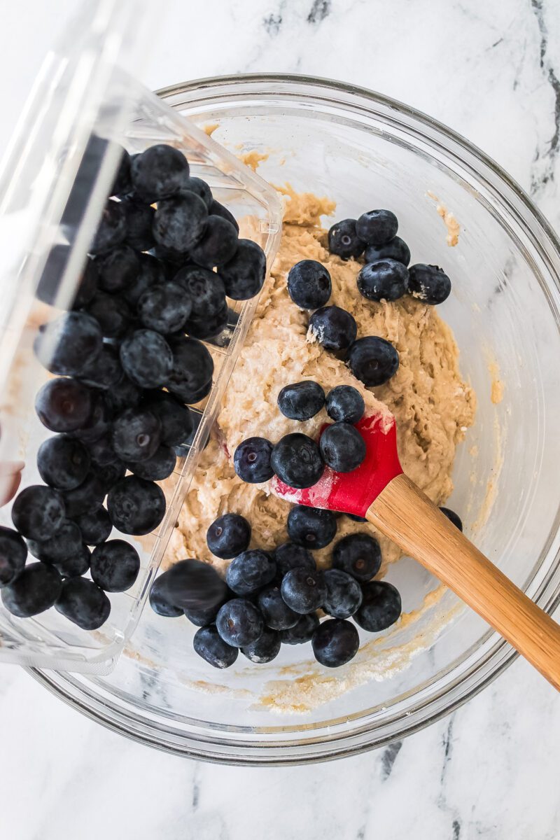 Biscuits made from scratch with fresh blueberries