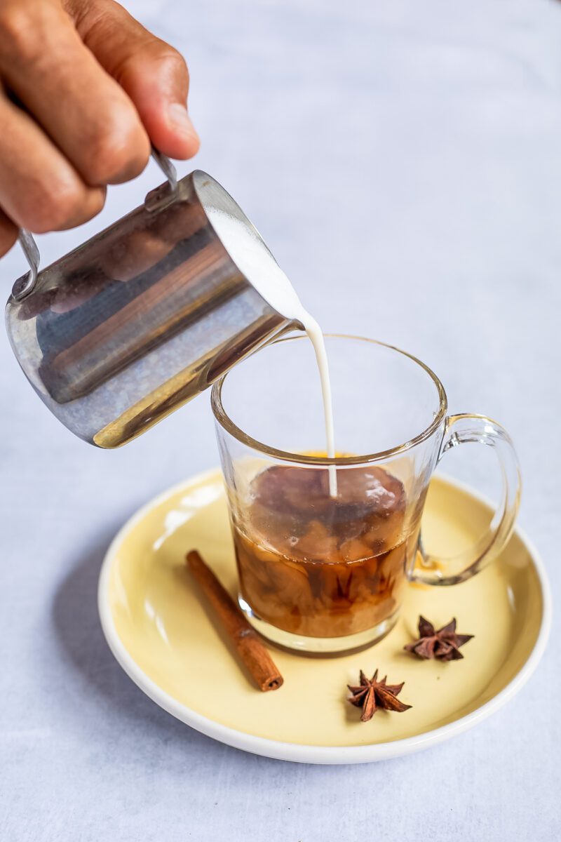 Chai Latte in glass cup