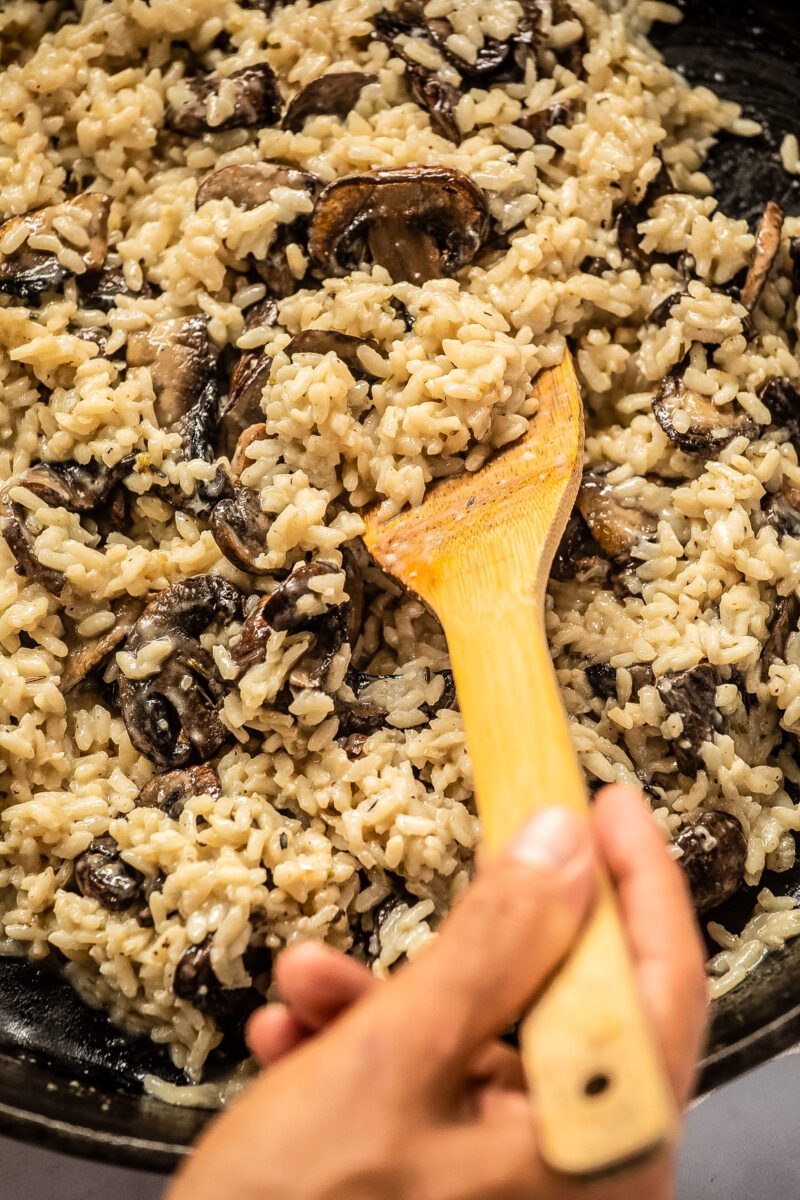 One skillet dinner-Fresh Mushroom Risotto 