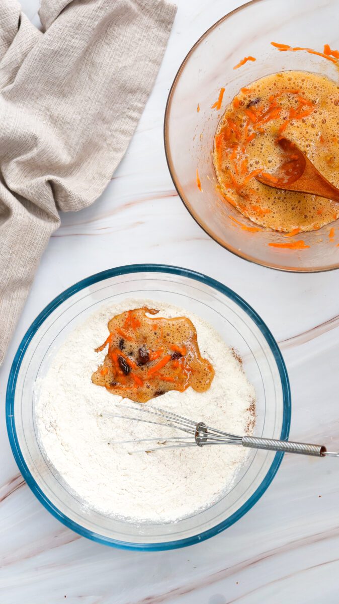 Carrot cake muffins made with freshly grated carrots